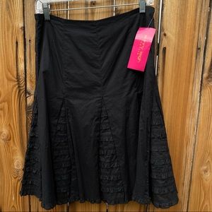 Sunny Leigh Women's Petite Black Ruffle Skirt | 8P